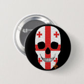 HANDSKULL Georgia Runde Abzeichen schwarz B2 Button (Vorne & Hinten)