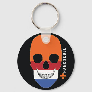 HANDSKULL Holland, Happy Skull, Holländische Flagg Schlüsselanhänger