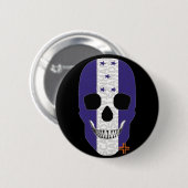 HANDSKULL Honduras Runder Abzeichen schwarz B2 Button (Vorne & Hinten)