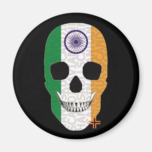 HANDSKULL Indien Rundmagnet B2 Magnet (Vorne)