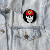 HANDSKULL Indonesien Runder Abzeichen schwarz B2 Button (Beispiel)