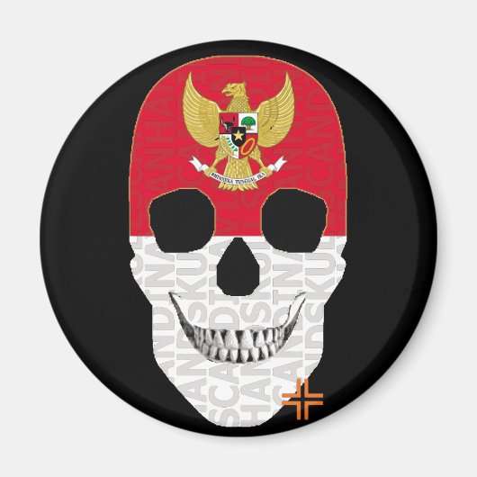 HANDSKULL Indonesien Rundmagnet B2 Magnet (Vorne)