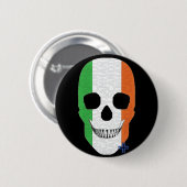 HANDSKULL Irland Runder Abzeichen schwarz B2 Button (Vorne & Hinten)