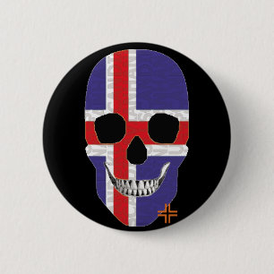 HANDSKULL Island Runder Abzeichen schwarz B2 Button