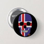 HANDSKULL Island Runder Abzeichen schwarz B2 Button (Vorne & Hinten)
