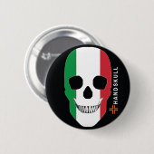 HANDSKULL Italien, glücklicher Schädel, italienisc Button (Vorne & Hinten)