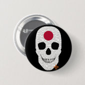 HANDSKULL Japan Runde Abzeichen schwarz B2 Button (Vorne & Hinten)