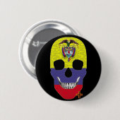 HANDSKULL Kolumbien Runde Abzeichen schwarz B2 Button (Vorne & Hinten)