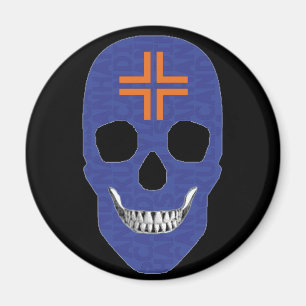 HANDSKULL Kors runder Magnet B2