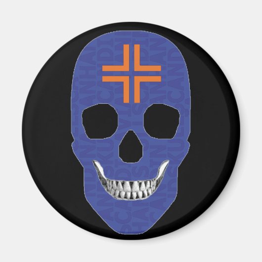 HANDSKULL Kors runder Magnet B2 (Vorne)