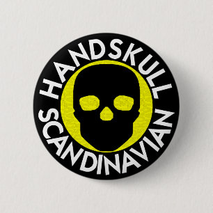 HANDSKULL LIV Ananas Rund Abzeichen schwarz P3 Button