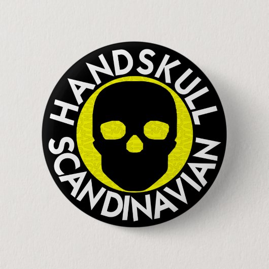HANDSKULL LIV Ananas Rund Abzeichen schwarz P3 Button (Vorderseite)
