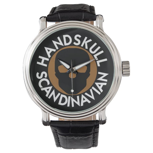 HANDSKULL LIV Baumuhr Herrleder P3 Armbanduhr (Vorderseite)