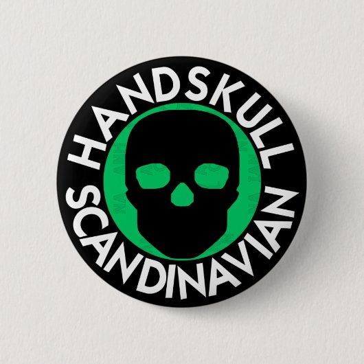 HANDSKULL LIV Emerald Round Abzeichen Black P3 Button (Vorderseite)