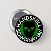 HANDSKULL LIV Forest Green Round Abzeichen Black P Button (Vorne & Hinten)
