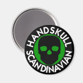 HANDSKULL LIV Forest Green runder Magnet P3 (Vorderseite/Rückseite)
