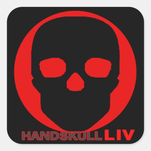 HANDSKULL Liv - pegatina Quadratischer Aufkleber (Vorderseite)