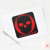 HANDSKULL Liv - pegatina Quadratischer Aufkleber (Umschlag)