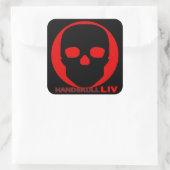 HANDSKULL Liv - pegatina Quadratischer Aufkleber (Tasche)