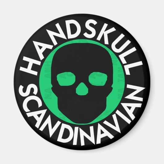 HANDSKULL LIV Smaragdrundenmagnet P3 Magnet (Vorne)