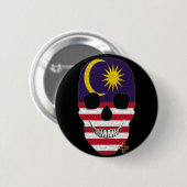 HANDSKULL Malaysia Runder Abzeichen schwarz B2 Button (Vorne & Hinten)
