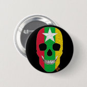 HANDSKULL Myanmar Runde Abzeichen schwarz B2 Button (Vorne & Hinten)