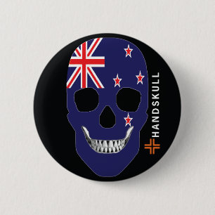 HANDSKULL Neuseeland, glücklicher Schädel, neuseel Button