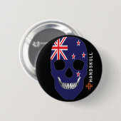 HANDSKULL Neuseeland, glücklicher Schädel, neuseel Button (Vorne & Hinten)