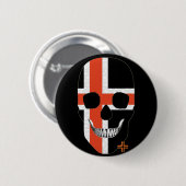 HANDSKULL Nordic Cross Round Abzeichen Schwarz B2 Button (Vorne & Hinten)