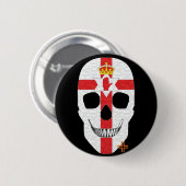 HANDSKULL Nordirland Runde Abzeichen schwarz B2 Button (Vorne & Hinten)
