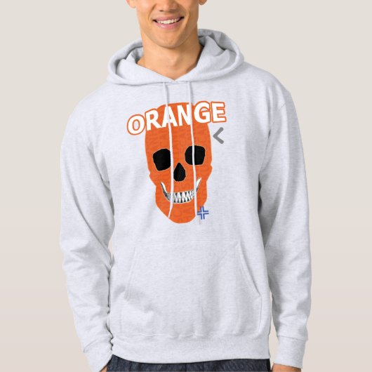 HANDSKULL Orange Hooded Sweatshirt B2 (Vorderseite)