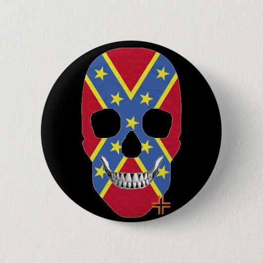 HANDSKULL Orkney Round Abzeichen Schwarz B2 Button (Vorderseite)