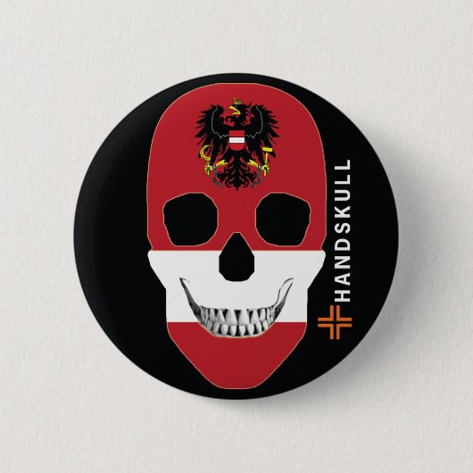 HANDSKULL Österreich, glücklicher Schädel, österre Button (Vorderseite)