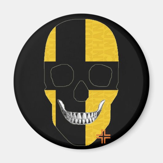 HANDSKULL Österreich Nordischer Rundmagnet B2 Magnet (Vorne)