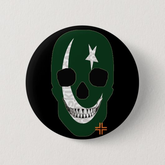 HANDSKULL Pakistan Runde Abzeichen schwarz B2 Button (Vorderseite)