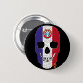 HANDSKULL Paraguay Runder Abzeichen schwarz B2 Button (Vorne & Hinten)