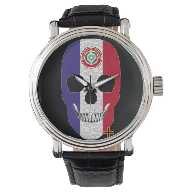 HANDSKULL Paraguay Uhrenleder B2 Armbanduhr (Vorderseite)
