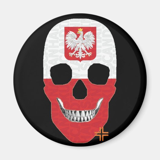 HANDSKULL Polen RundmagnetB2 Magnet (Vorne)