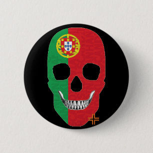 HANDSKULL Portugal Runder Abzeichen schwarz B2 Button