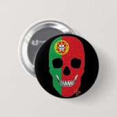 HANDSKULL Portugal Runder Abzeichen schwarz B2 Button (Vorne & Hinten)