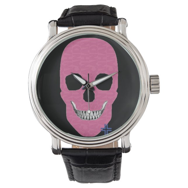 HANDSKULL Rebel Pink Uhrenleder B2 Armbanduhr (Vorderseite)