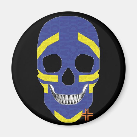 HANDSKULL Runder Magnet B2 (Vorne)