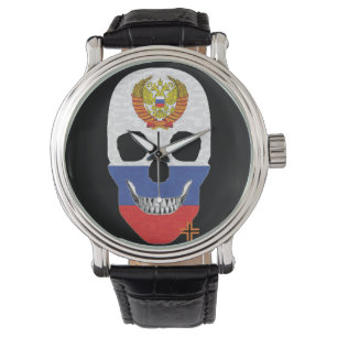 HANDSKULL Russische Armbanduhr Leder B2