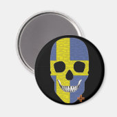 HANDSKULL Schweden Rundmagnet B2 Magnet (Vorderseite/Rückseite)