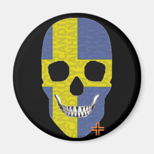 HANDSKULL Schweden Rundmagnet B2 Magnet
