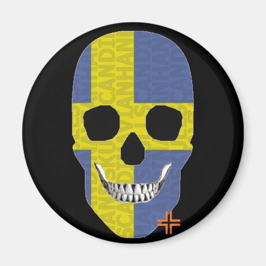 HANDSKULL Schweden Rundmagnet B2 Magnet (Vorne)