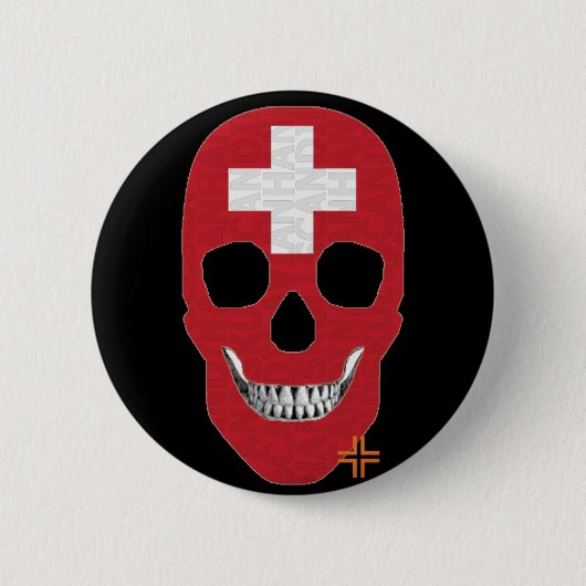HANDSKULL Schweiz Abzeichen schwarz B2 Button (Vorderseite)
