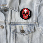 HANDSKULL Schweiz, Happy Skull, Schweizer Flagge Button (Beispiel)