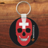 HANDSKULL Schweiz, Happy Skull, Schweizer Flagge Schlüsselanhänger (Vorderseite)