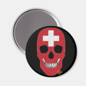 HANDSKULL Schweiz Rundmagnet B2 Magnet (Vorderseite/Rückseite)